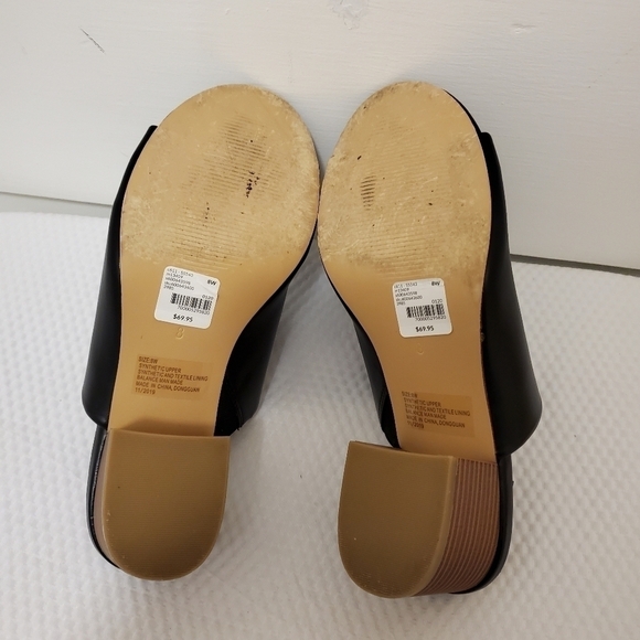 Lane Bryant Black Peep Toe heeled slides 8W - Picture 5 of 11